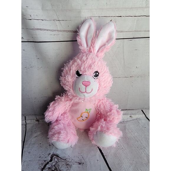Greenbrier Pink Bunny Rabbit Plush Soft Toy Stuffed Animal Carrot 7inch Toy - Picture 1 of 5